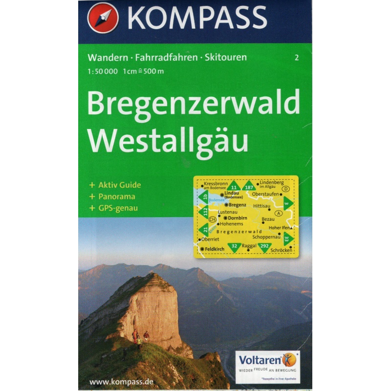 Kompas 2 Bregenzerwald, Westallgau 50 000