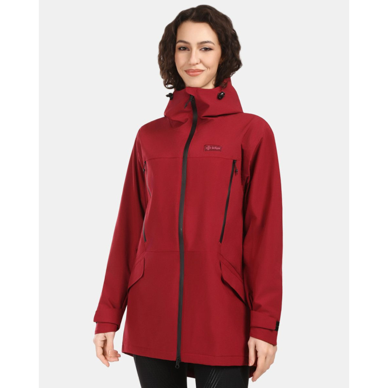 Kilpi Ayra-W tmave cervena 1L0108 damska delsi vodeodolna vetruodolna bunda / kabat 10000
