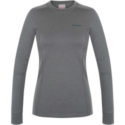 Husky Aron L tmave sedozelena damska funkcni sportovni mikina Merino vlna 2