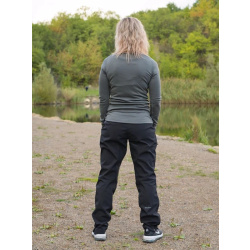 Husky Aron L tmave sedozelena damska funkcni sportovni mikina Merino vlna 4