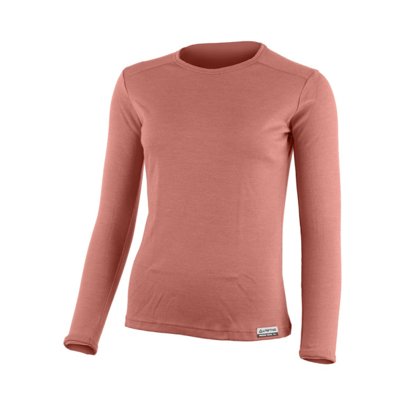 Lasting Bela lososova 3333 damske funkcni triko dlouhy rukav 100% Merino vlna gramaz 230g