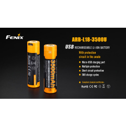 Fenix USB Li-Ion 18650 3500 mAh dobijeci baterie 1