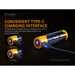 Fenix Nahradni akumulator 21700 5000mAh s USB-C Li-Ion 3