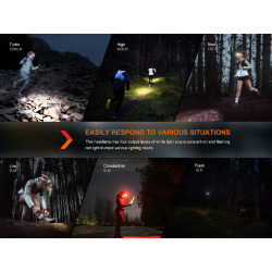 Fenix HM62T nabejeci celovka USB dobijeni vymenny akumulator vodotesna sport popruh 6