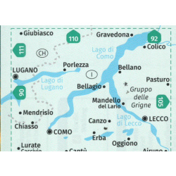 Kompas 91 Lago di Como Lago di Lugano 50 000 Oblast