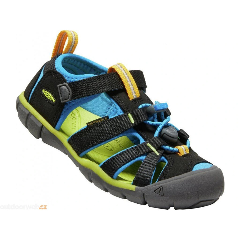 Keen Seacamp II CNX Youth black brilliant blue detske outdoorove sandaly i do vody