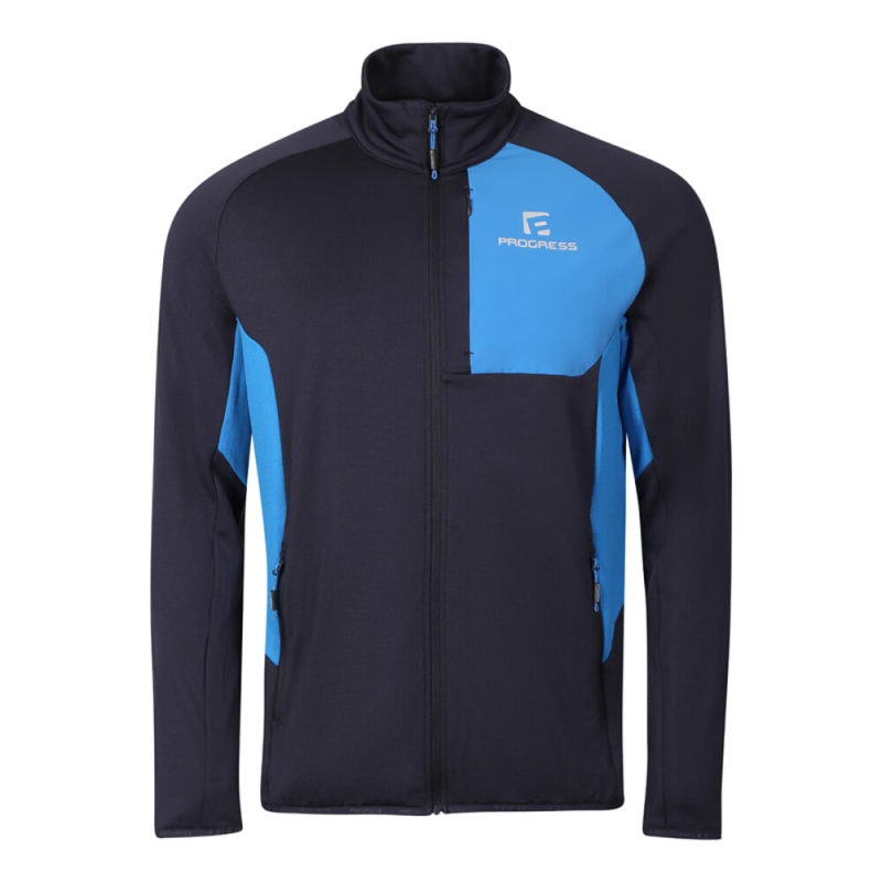 Progress Forbes cernomodra/modra panska funkcni sportovni mikina s Merino vlnou