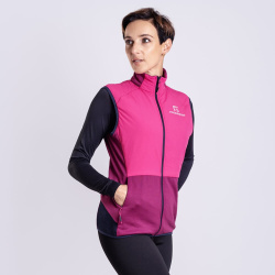 Progress Tarja Vest fuchsie/ostruzina damska hybridni vesta s merino vlnou DWR 2