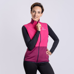 Progress Tarja Vest fuchsie/ostruzina damska hybridni vesta s merino vlnou DWR 3