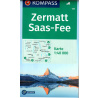Kompas 117 Zermatt Saas Fee 40 000 turisticka mapa