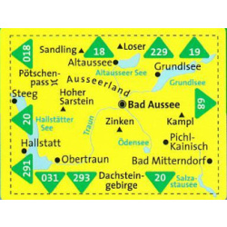 Kompas 020 Inneres Salzkammergut Hallstatt Auseerland mapa oblast