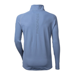 Progress Logan modrošedá pánská funkční rychleschnoucí sportovní mikina krátký zip 1