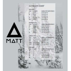 Matt Tabulka velikosti Rukavice