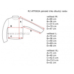_R2 ATF002A grey neon yellow melange panske termo triko dlouhy rukav zmereno