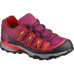 Salomon X-Ultra GTX J sangria poppy red 392917 detske nizke nepromokave boty