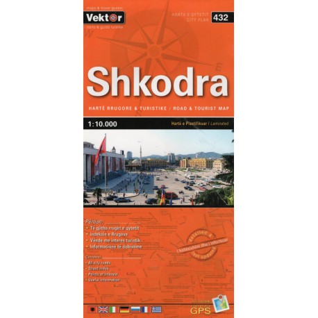 Vektor 432 Albánie Shkodra/Skadar 1:10 000 plán města