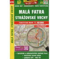 SHOCart 478 Malá Fatra, Strážovské vrchy 1:40 000 turistická mapa Oblast