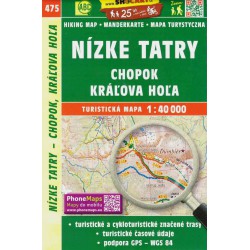 SHOCart 475 Nízké Tatry - Chopok, Kráľova Hoľa 1:40 000 turistická mapa