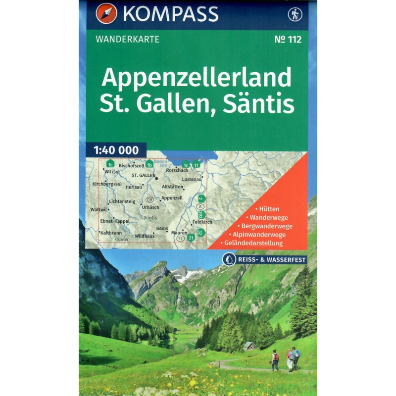 Kompas 112 Appenzellerland, St.Gallen, Santis 50 000