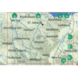 Kompas 112 Appenzellerland, St.Gallen, Santis 50 000 oblast