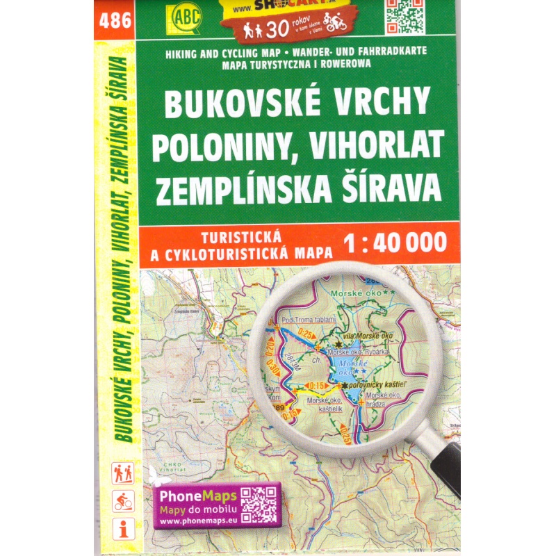 SHOCart 486 Bukovske vrchy, Poloniny, Vihorlat, Zemplinska sirava 40 000 turisticka mapa
