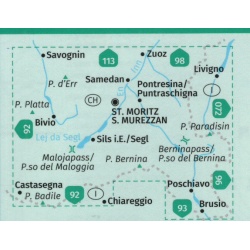 Kompas 99 Oberengadin Alta Engadina 40 000 turisticka mapa oblast