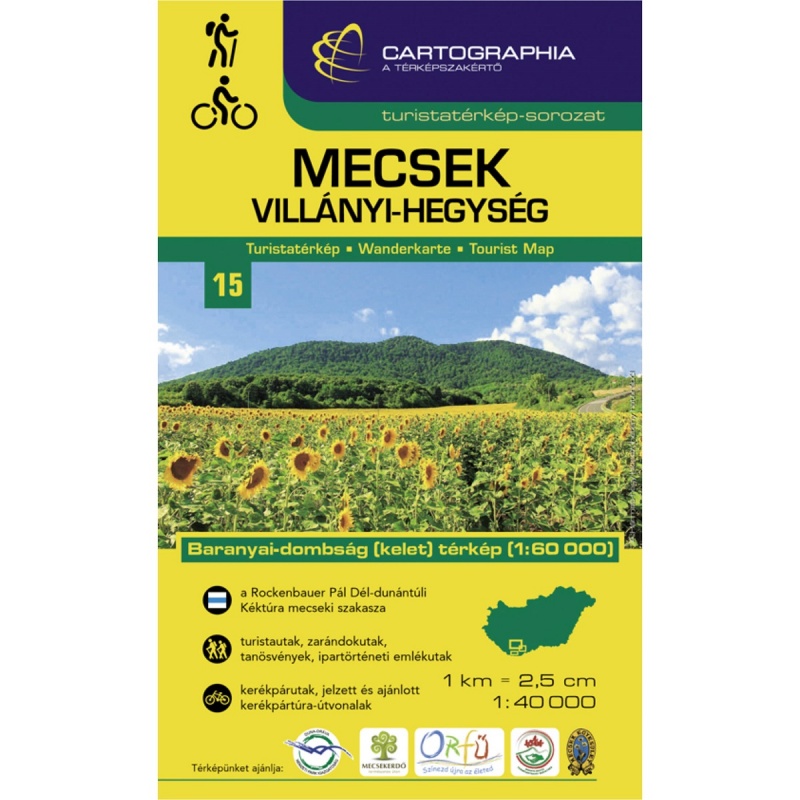 Cartographia Mecsek, Villanyi-Hegyseg 40 000 turisticka mapa