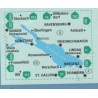 Kompas 1c Bodensee Bodamske jezero, Gesamtgebiet 75 000 turisticka mapa oblast