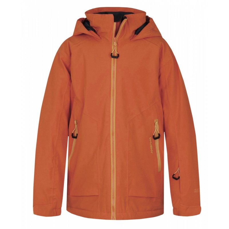 Husky Zengl Junior tlumena oranzova detska nepromokava zimni lyzarska bunda