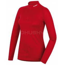 Husky Merino 100 Long Sleeve Zip L 2020 červená dámské triko dlouhý rukáv Merino vlna