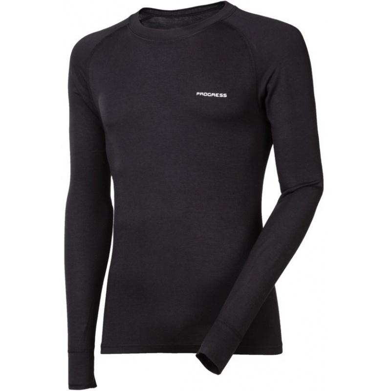 Progres Eco E NDR cerna panske triko dlouhy rukav bambus