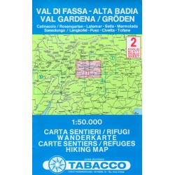 Tabacco 2 Val di Fassa - Alta Badia, Val Gardena/Gröden 1:50 000