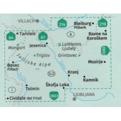 Kompas 2801 Julischen Alpen Steiner Alpen 75 000 Oblast