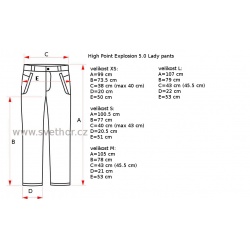 _High Point Explosion 5.0 Lady Pants black damske nepromokave kalhoty  zmereno