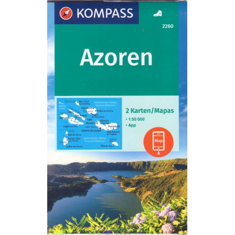Kompass 2260 Azorské ostrovy 1:50 000 sada 2 turistickým map