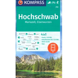 Kompass 212 Hochschwab, Mariazell, Eisenwurzen 1:50 000 turistická mapa