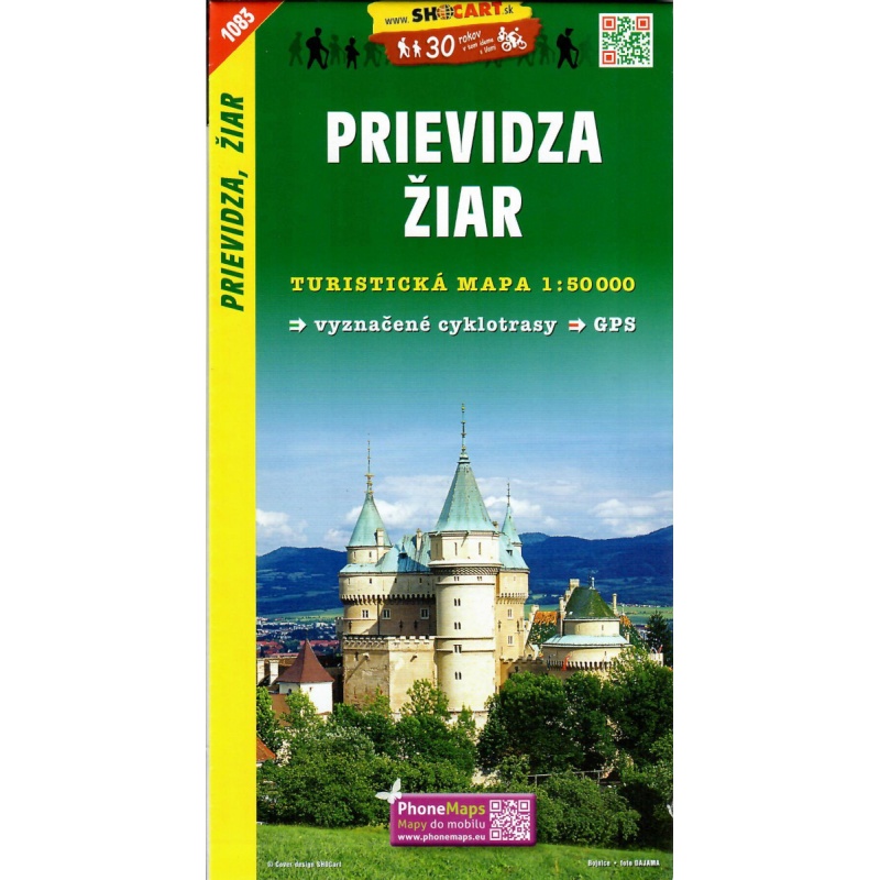 SHOCart turisticka mapa 1083 Prievidza Ziar 50 000