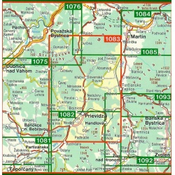 SHOCart turisticka mapa 1083 Prievidza Ziar 50 000 oblast