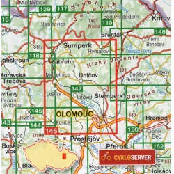 SHOCart 146 Horni Pomoravi 60 000 cykloturisticka mapa oblast
