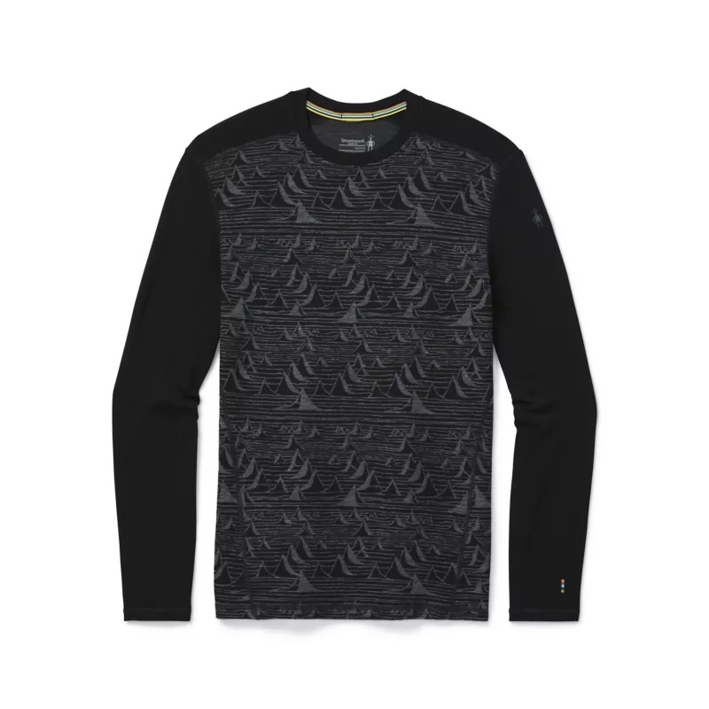 Smartwool M Merino 250 Baselayer Pattern Crew black bryan iguchi mountains pansky rolak