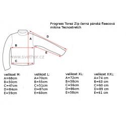_Progres Torez Zip cerna panska fleecova mikina Tecnostretch zmereno
