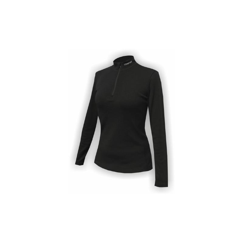 Jitex Kacuna 801 Ts cerna damske triko dlouhy rukav zip Merino vlna