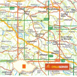 SHOCart 210 ceskomoravska vrchovina, zelezne hory 100 000 Oblast