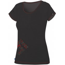 Direct Alpine Furry Lady 1.0 black/red dámské triko krátký rukáv Merino