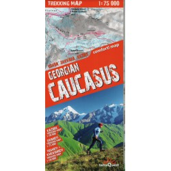 TerraQuest Georgian Caucasus 1:75 000 Svaneti+Kazbek+Tusheti/Khevsureti turistická mapa