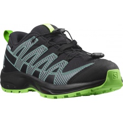 Salomon XA Pro V8 CSWP J 414340 black black green detske nizke nepromokave boty
