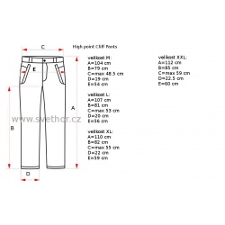 _High Point Cliff Pants Black panske nepromokave outdoorove kalhoty Pertex  zmereno