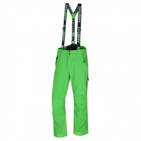 Husky Galti M sv. zelená pánské nepromokavé zimní lyžařské kalhoty