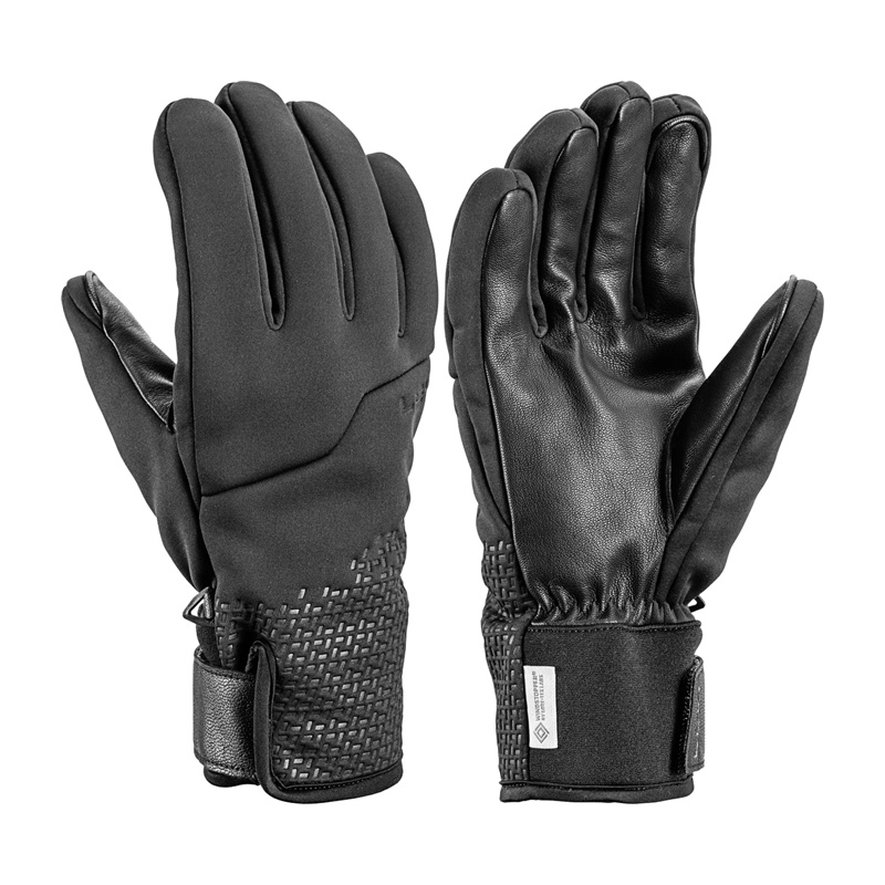 Leki Movin black unisex vetruodolne zimni lyzarske rukavice slabsi Windstopper Primaloft