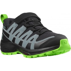 Salomon XA Pro V8 CSWP K 414373 black black green detske nizke nepromokave boty